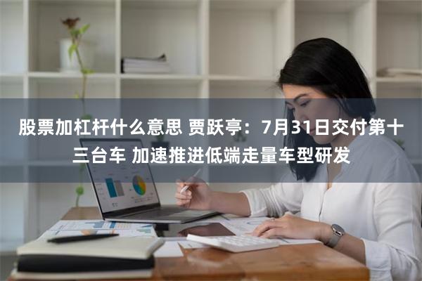 股票加杠杆什么意思 贾跃亭：7月31日交付第十三台车 加速推进低端走量车型研发