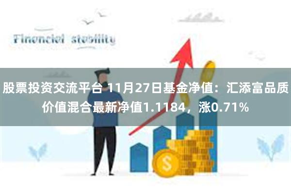 股票投资交流平台 11月27日基金净值：汇添富品质价值混合最新净值1.1184，涨0.71%